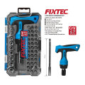FIXTEC Multifunctional Hand Tools Sets 47PCS CRV T-Type Small Ratchet Screwdriver Set